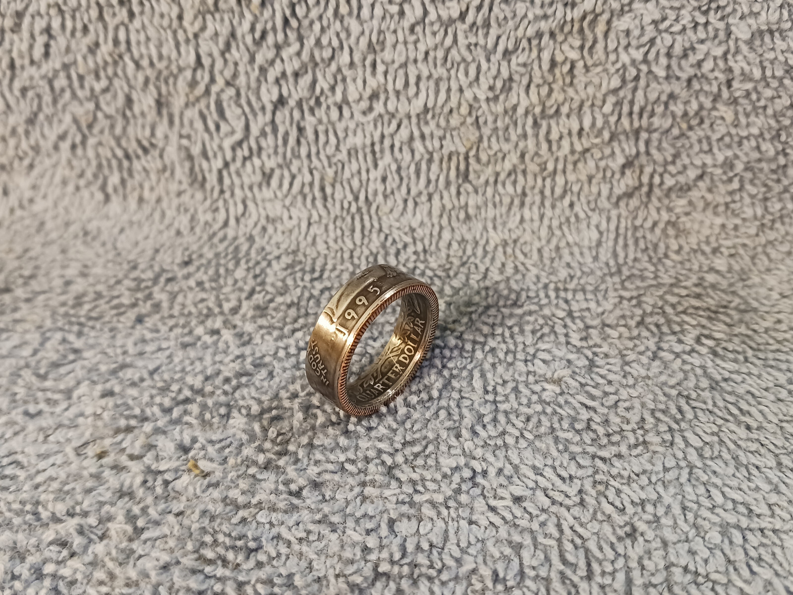 1995  Washington Quarters, Handmade Coin Ring, Size 6   clad