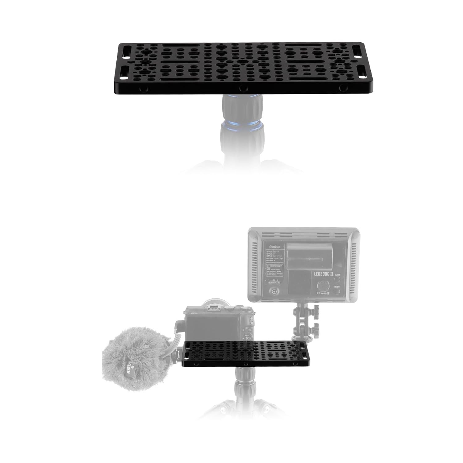 Multi-Function Camera Cheese Plate with 1/4 3/8 Threads Switching Plate