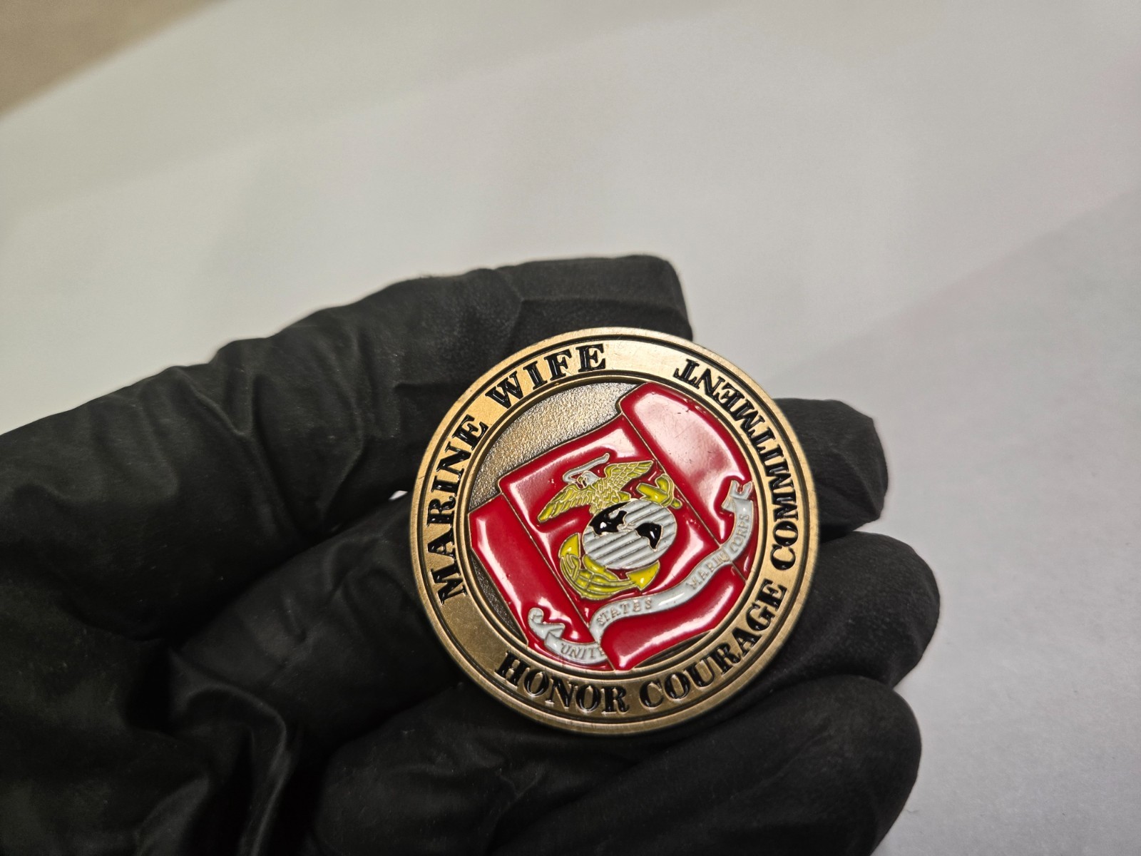 1.5" Marine Wife Challenge Coin Honor Courage Commitment