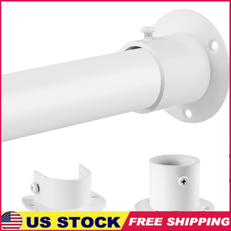 Heavy Duty Closet Rod Adjustable Metal Hanging Organizer Non Slip Easy Install