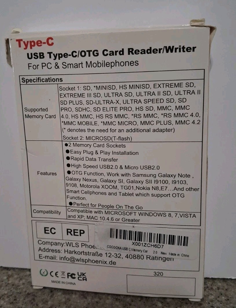 Type-C USB Type-C/OTG Card Reader/Writer for PC & Smart Mobilephones