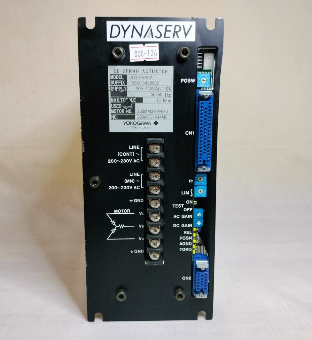 Yokogawa Dynaserv SD1015B02 SD1015B02-2SO/94S0682 DD Servo Actuator Drive Unit 1