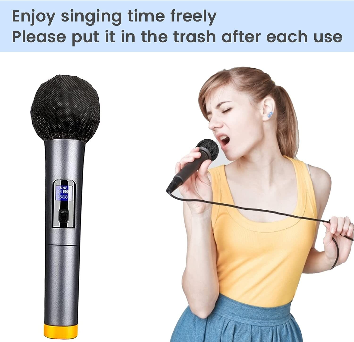Microphone Covers Disposable Mic Filters Protective Caps for Handheld Kalaoke