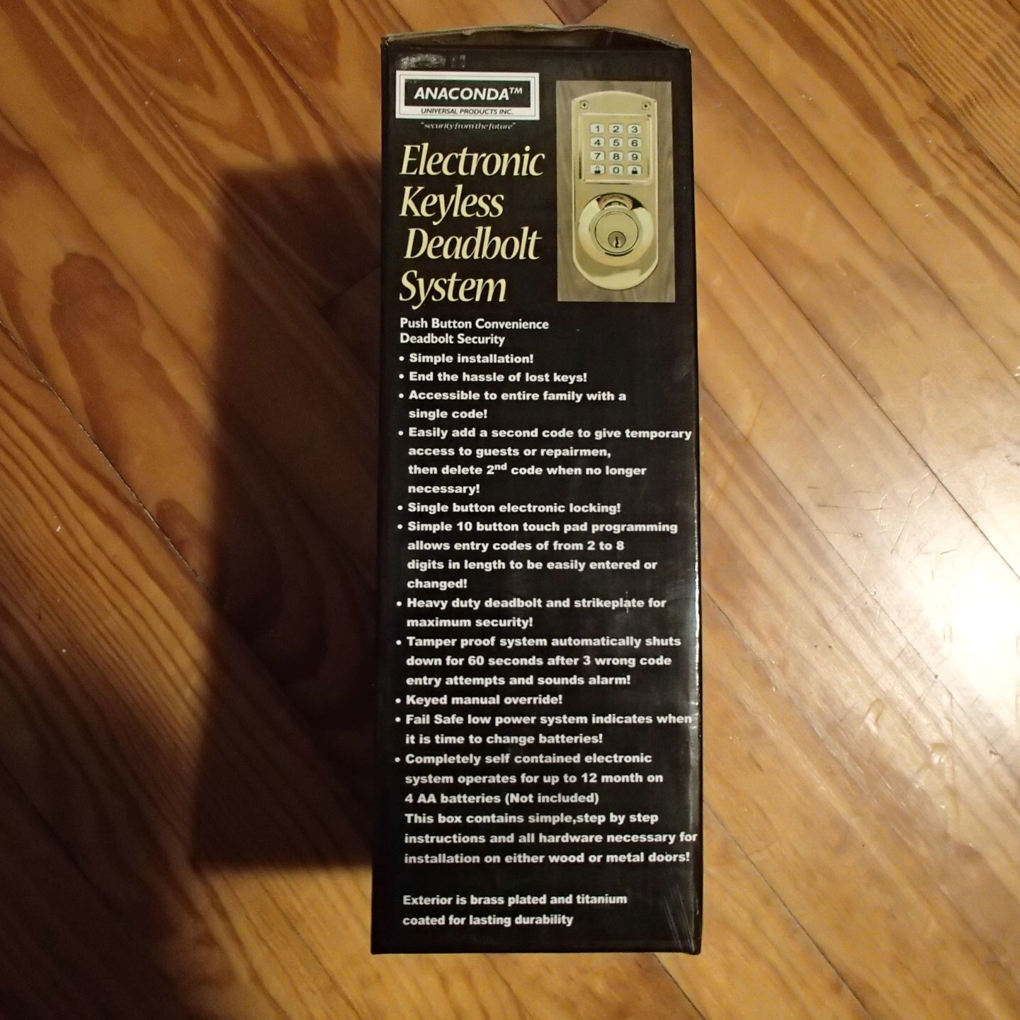 Electronic Keyless Deadbolt System - Anaconda, Push Button Deadbolt Security