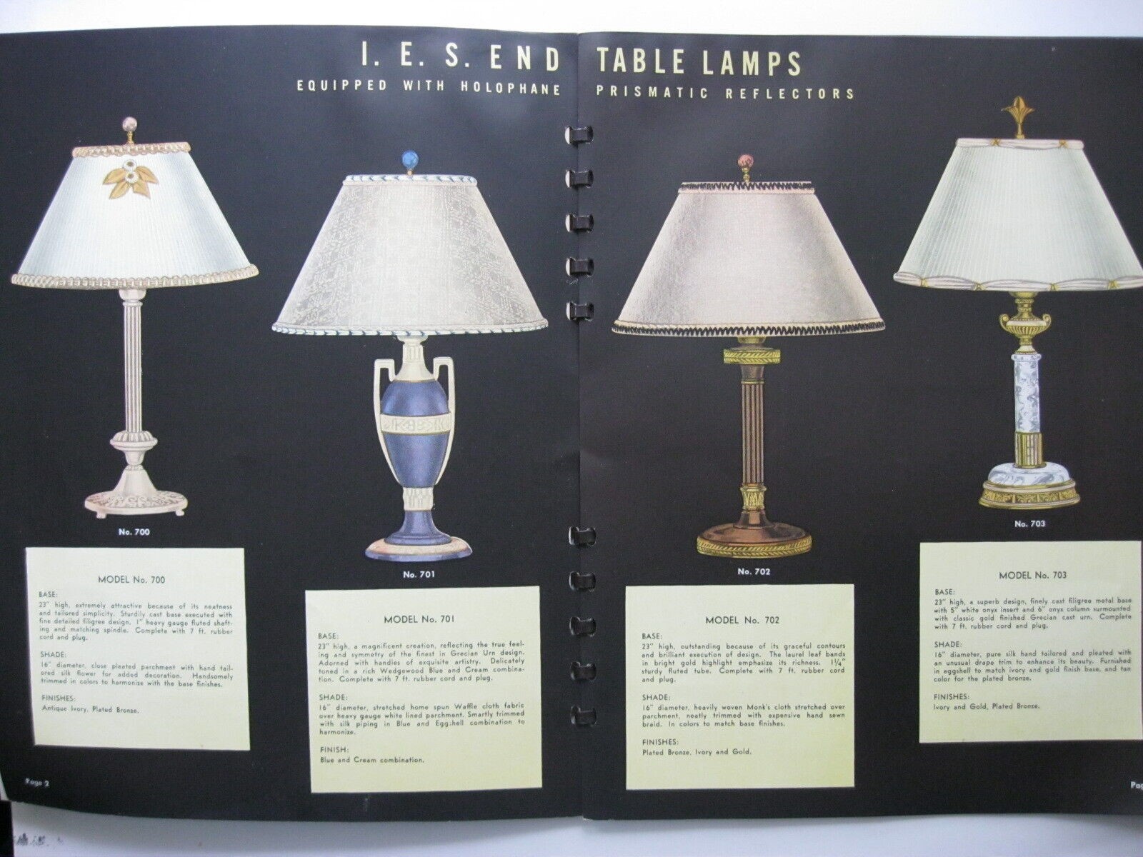 TWO 1937 TERRY - DURIN COMPANY, TABLE & FLOOR LAMPS, LIGHTING, CATALOG CATALOGS