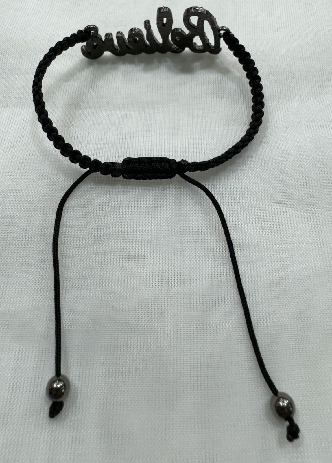 Handmade Unique 4”~7” Adjustable Believe Bracelet with Crystal