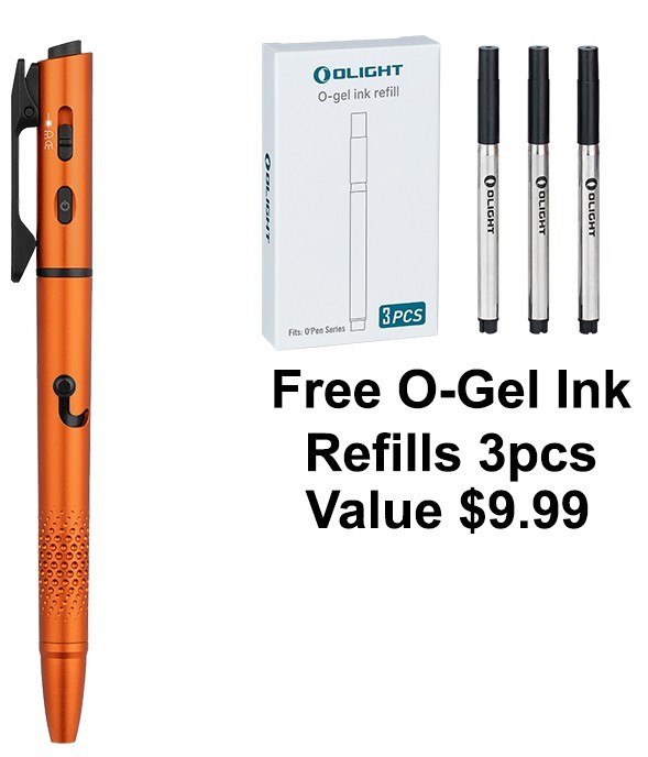 Olight OPen 3 Orange Multifunctional Pen Light, 120L White Light & Green Beam