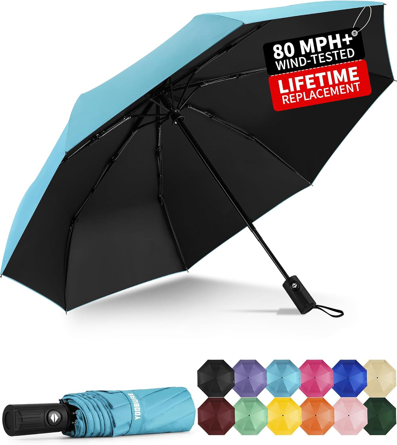 Windproof Travel Umbrella Automatic Umbrellas for Rain Compact Folding Umbrella