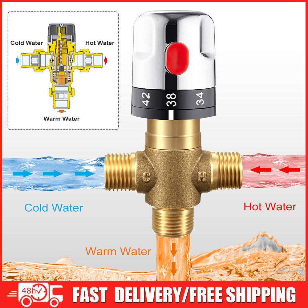 Water Temperature Mixing Valve Thermostatic Shower Mixer Controls Tempering Taps