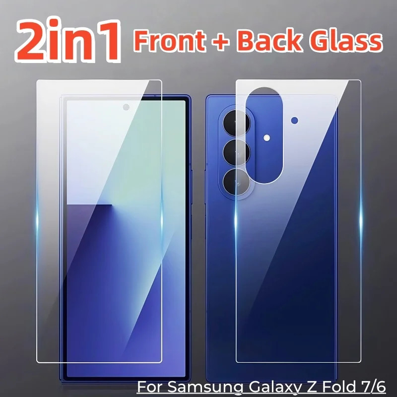 Front + Back Tempered Glass Screen Protector For Samsung Galaxy Z Fold7 Fold6