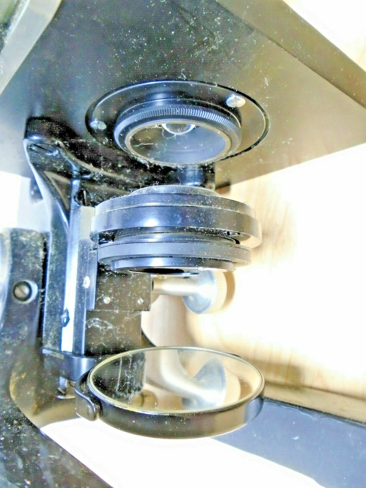 Bausch & Lomb 4 Lens MICROSCOPE w/Mirror+Control Knobs ZD1911 VG+Deal!