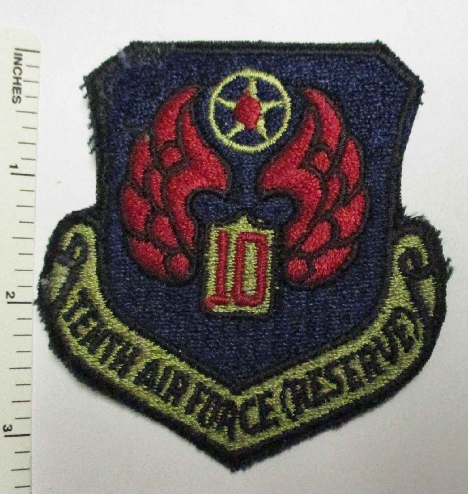 10th US AIR FORCE (RESERVE) PATCH Subdued Original Cold War Vintage USAF