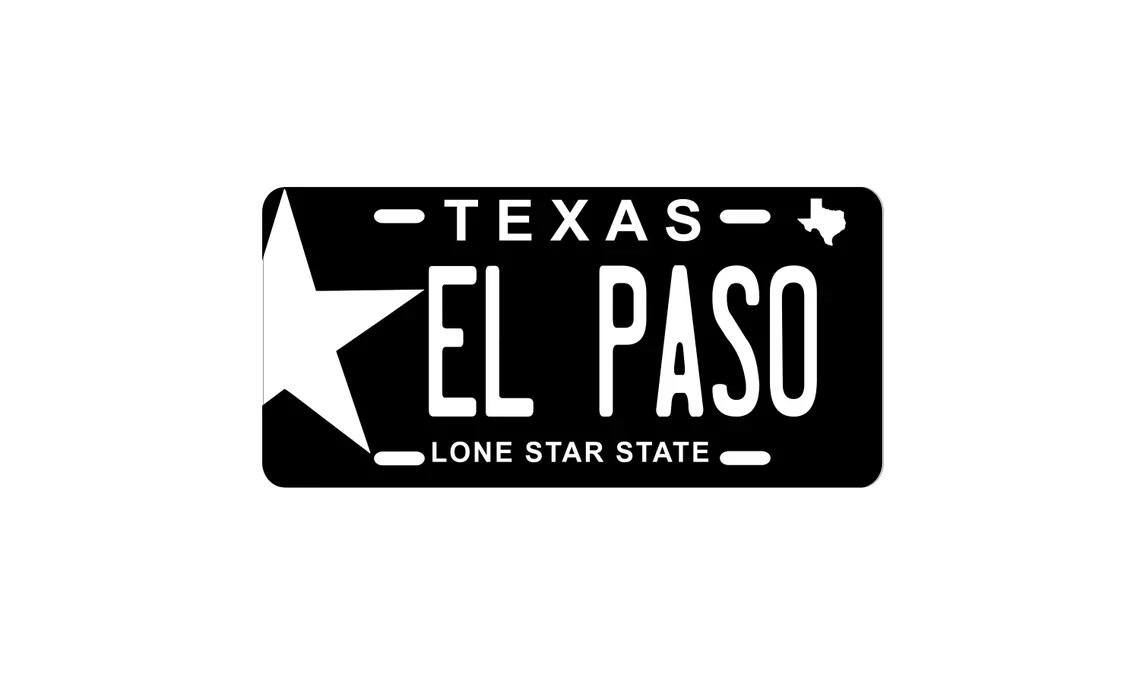 Texas Personalized License Plate YOUR NAME ANY TEXT Custom Black White