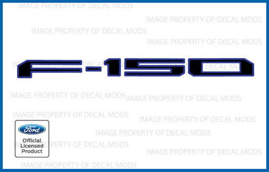 2018 Ford F150 Tailgate Insert Decals Letters Stickers Black Outline Blue FG1T0