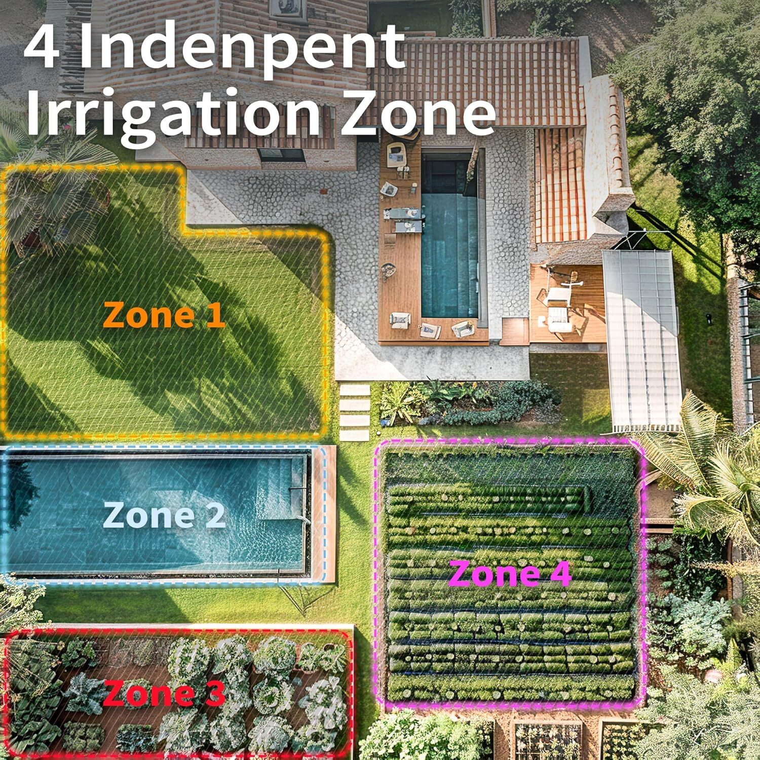 Sprinkler Timer Outdoor WiFi Water Timer for Garden Hose Programmable 4 Outlets