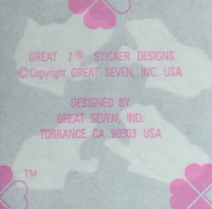 12 packages of Prismatic Teddy Bear Stickers, "Great 7" Sticker designs, PPZ6111