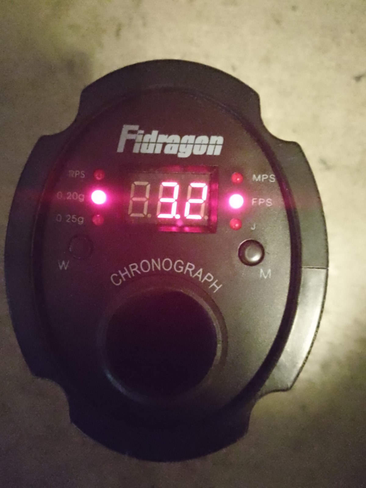 Fidragon Airsoft Chronograph, .20g/.25g, Works Great, New Batteries installed.