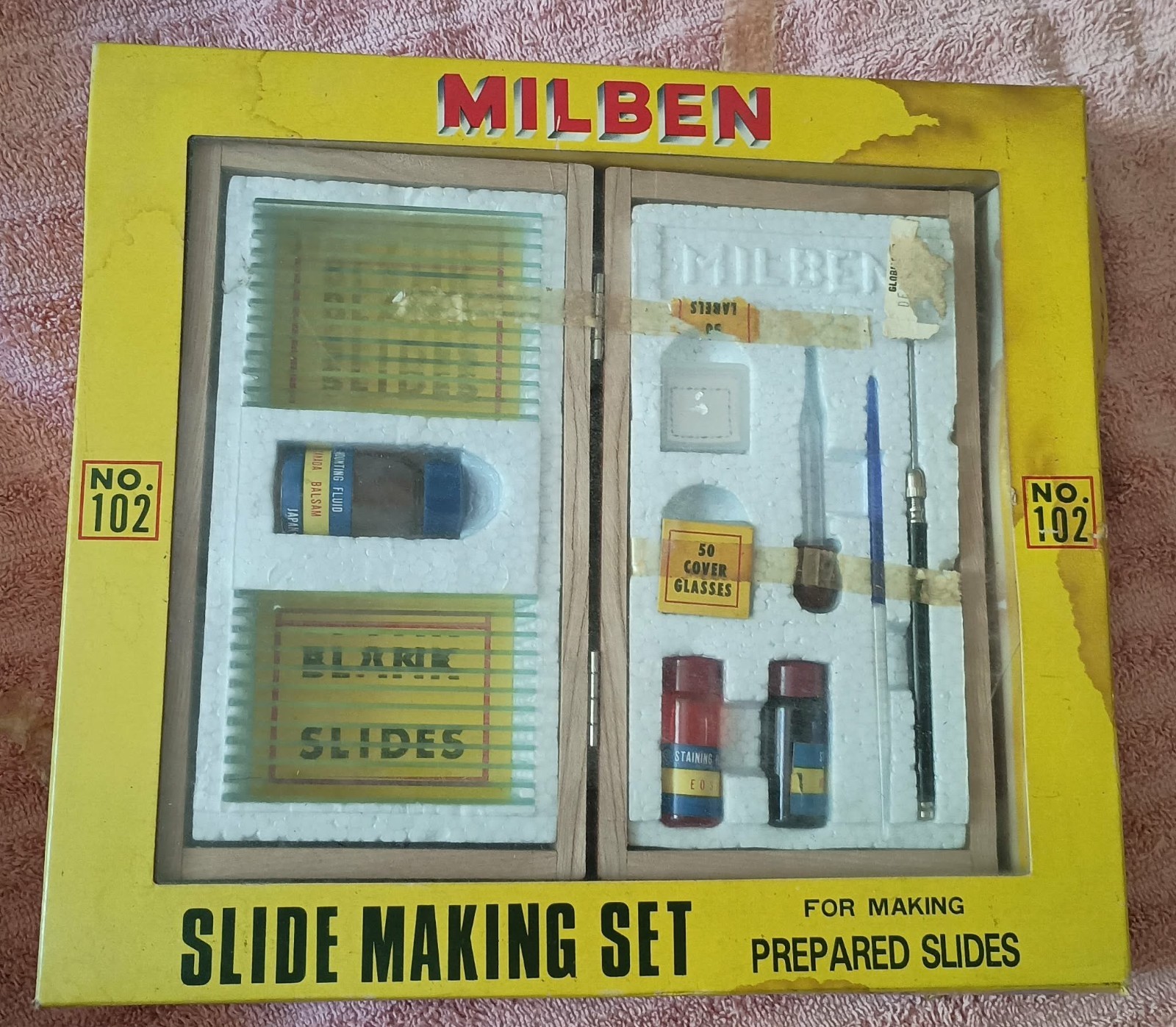 Vintage Gilbert Microcraft Microscope Set W/Metal Case-Milben Slide Making Set