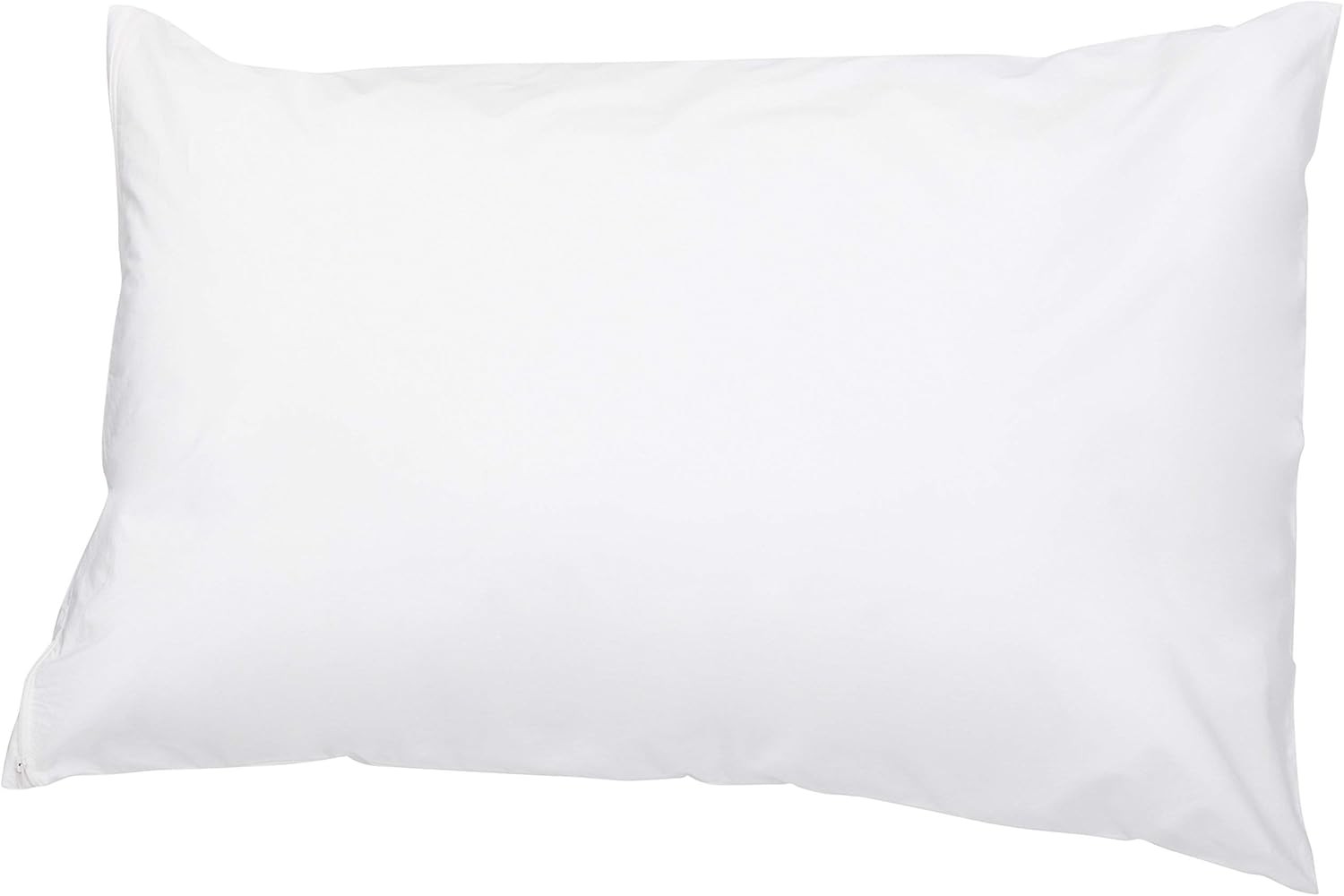 Queen Pillowcase with Zipper 100% Cotton Hypoallergenic Pillow Protector, White