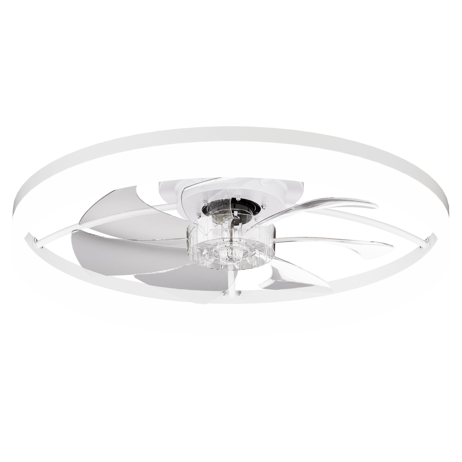 Ultra-Thin White Ceiling Fan Light with Remote & App Control, 23.6"