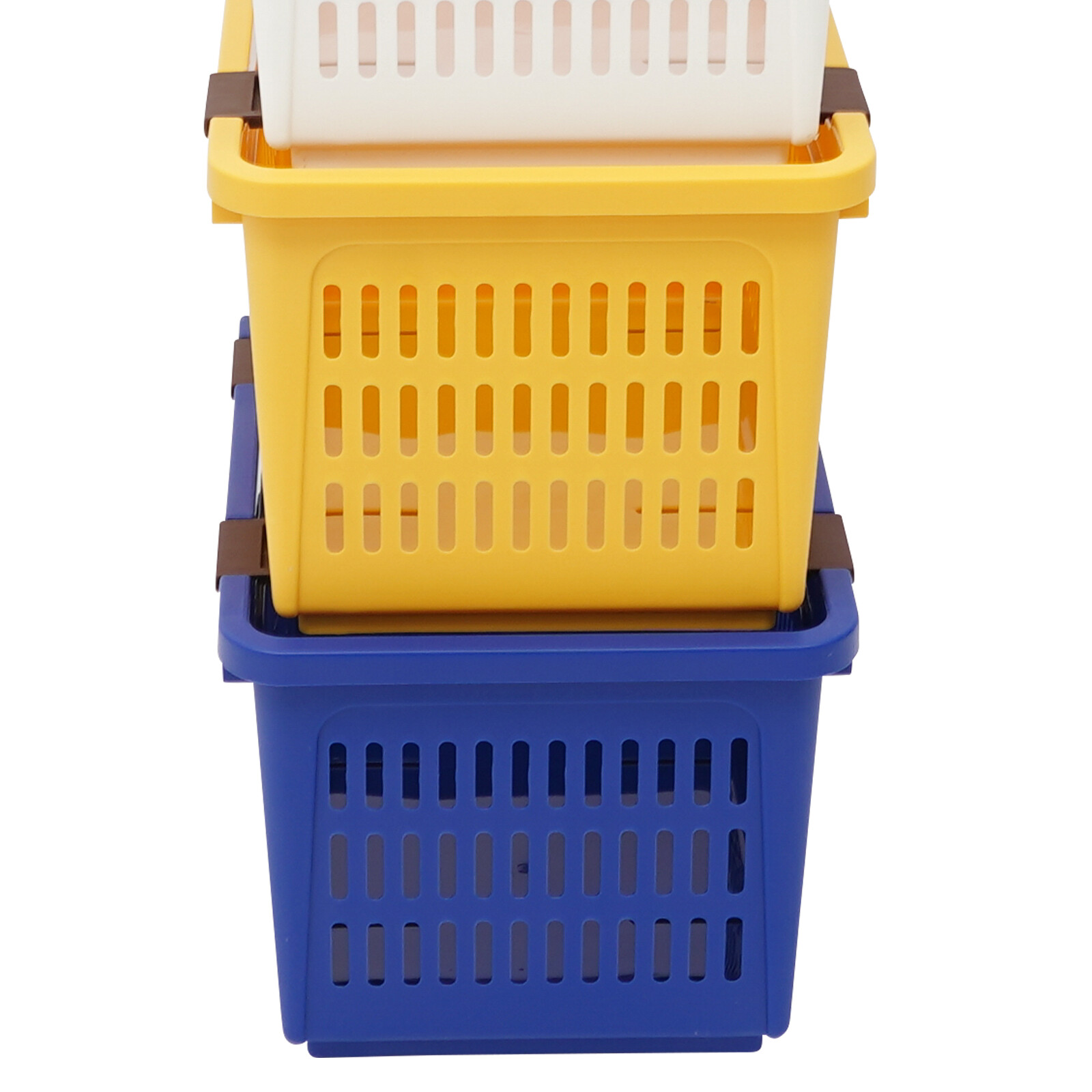 4 PCS Stacking Storage Baskets, Multi-tiered Plastic Stackable Organizer Bins