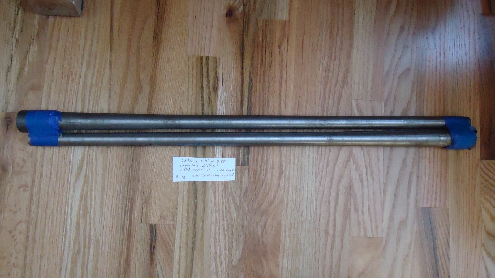 .695 Cal Side by Side , SXS Muzzleloader Barrels,  1 Rifled, 1 Smooth