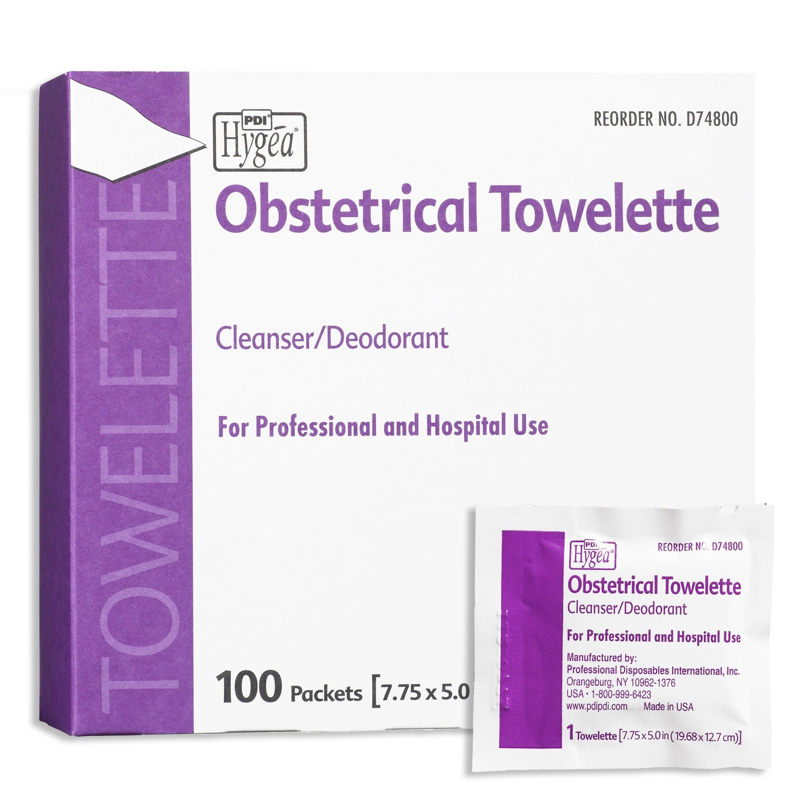 Obsetetrical Benzalkonium Chloride Towelette BX of 100