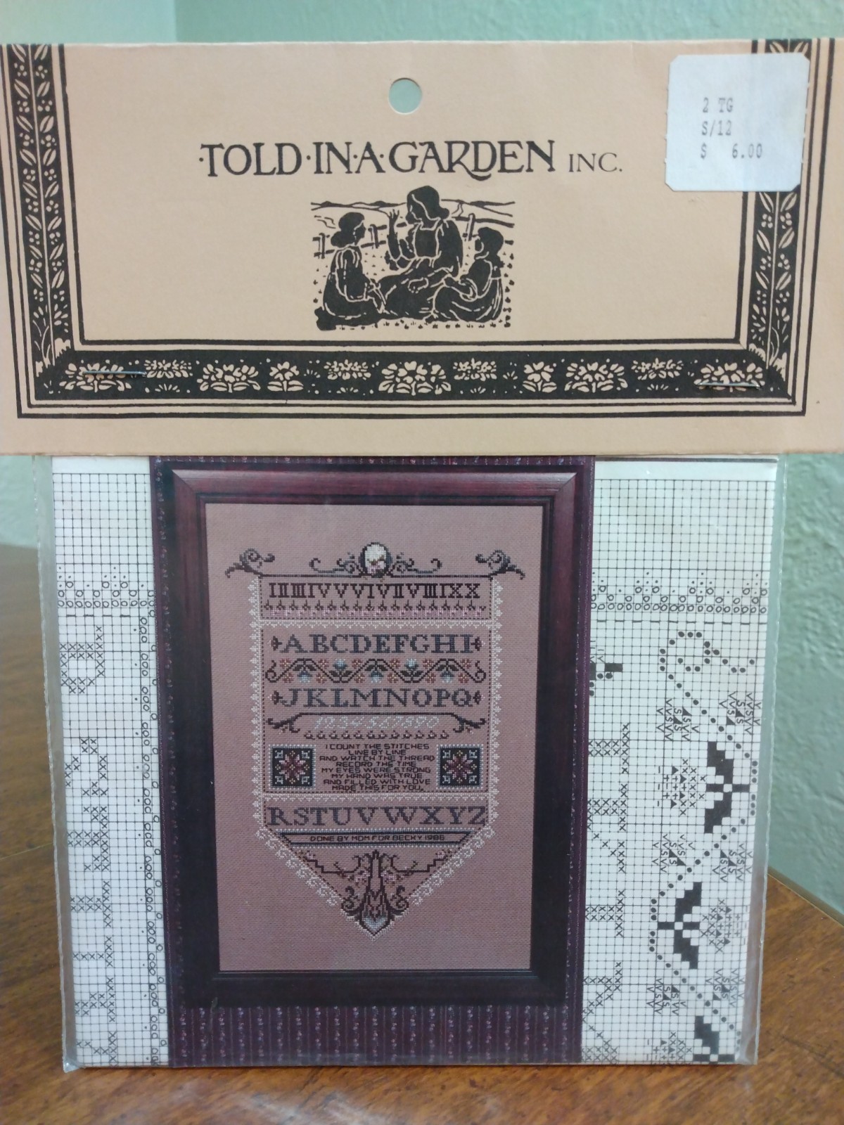 Told in a Garden Cross Stitch Pattern - Sampler (14.5" x 9.75") NIP