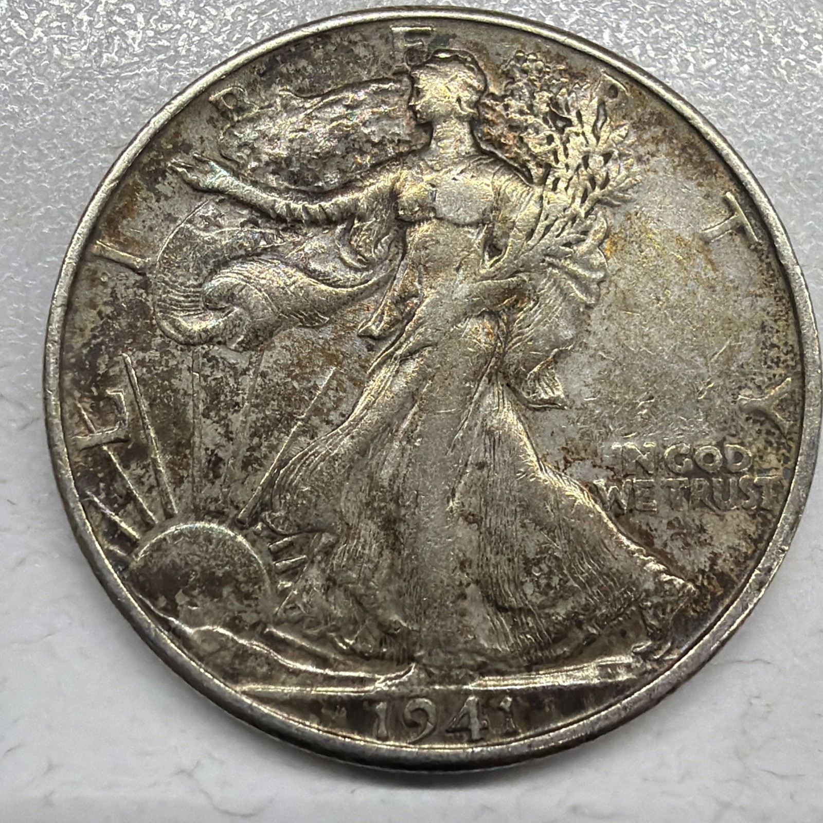 1941-D Walking Liberty Half Dollar 50c Silver Actual Coin Fine For Collection
