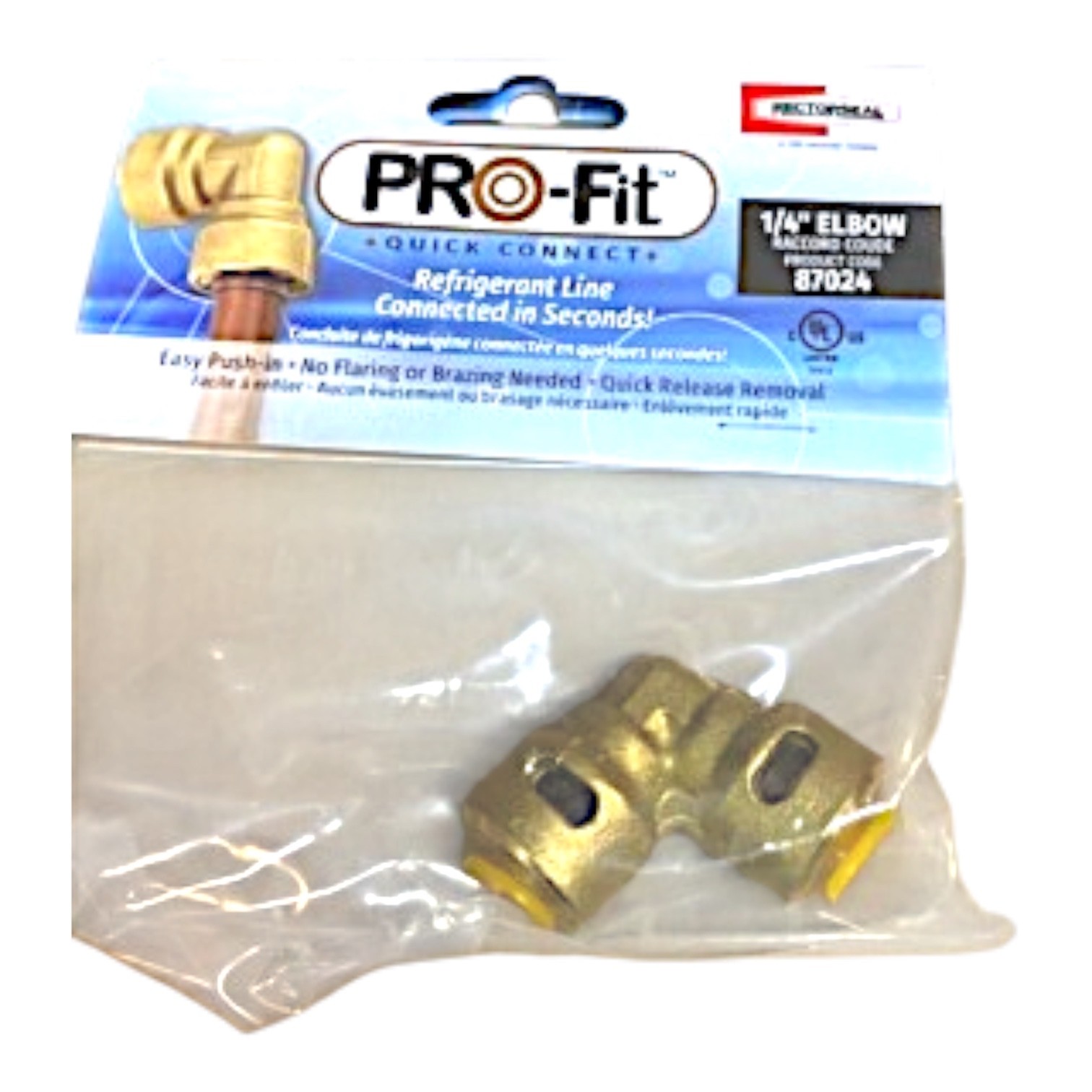 RectorSeal Pro-Fit 1/4" Push Brass Quick Connect 90-Degree Elbow 87024