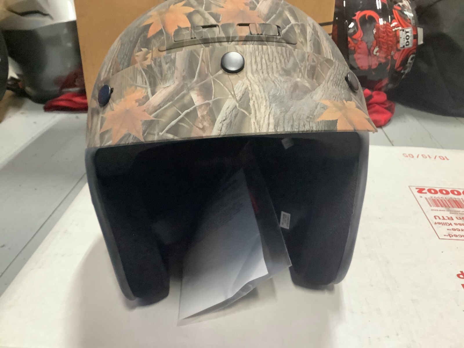 NEW GMAX GM2S OPEN FACE HELMET LEAF CAMO - 2XL
