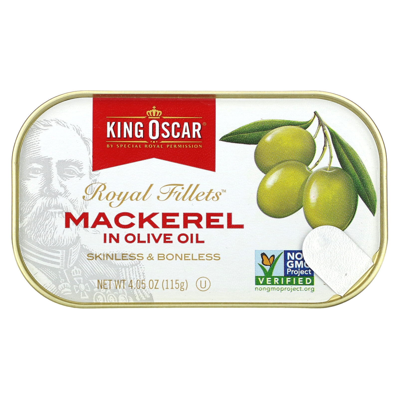 Royal Fillets, Mackerel In Olive Oil, 6 Pack, 4.05 oz (115 g) Each