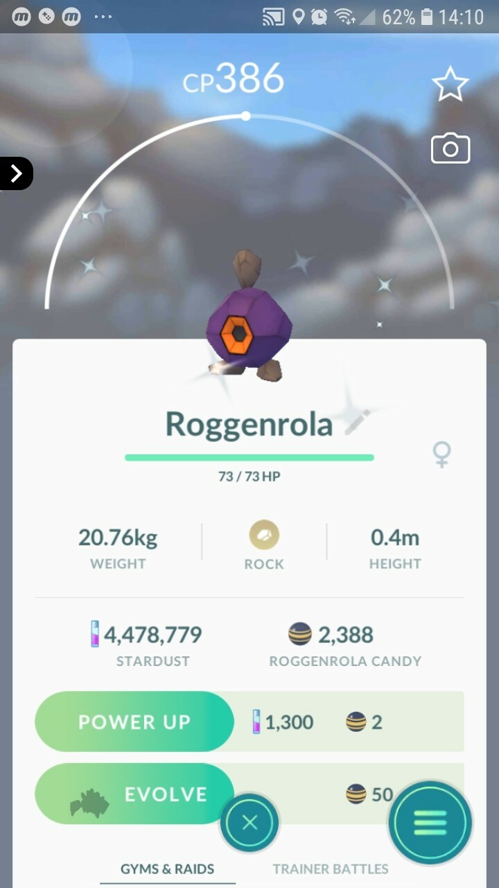 Shiny Roggenrola Pokemon Tr@de Go