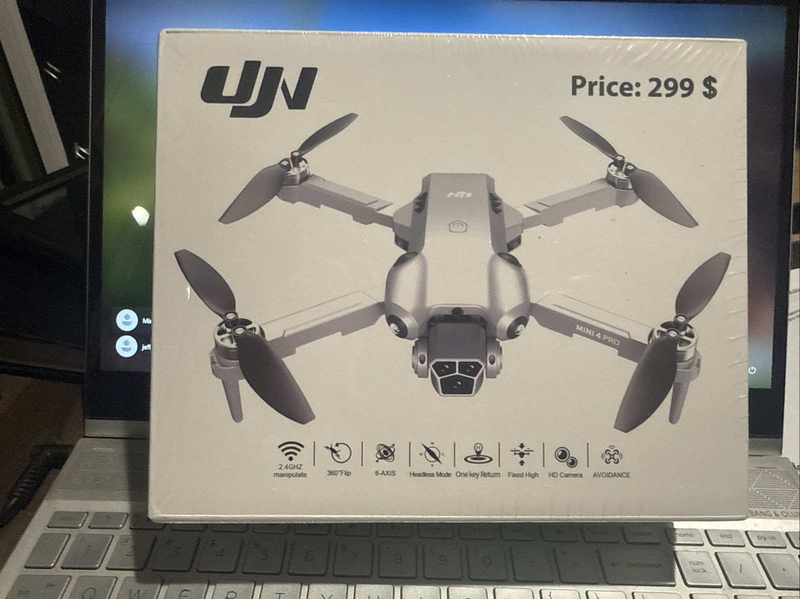 UJN AR4 PRO Quadcopter Drone with Controller, HD Camera, WiFi,  250g