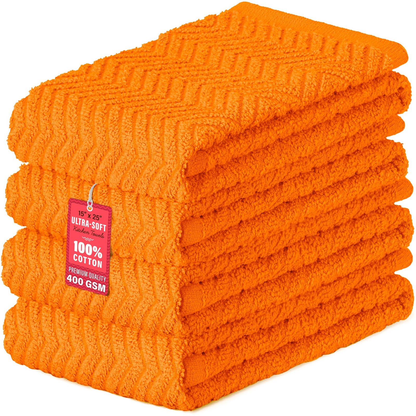 100% Cotton Kitchen Towels, 15" x 25" Absorbent Dish Towels [Premium Quality ...