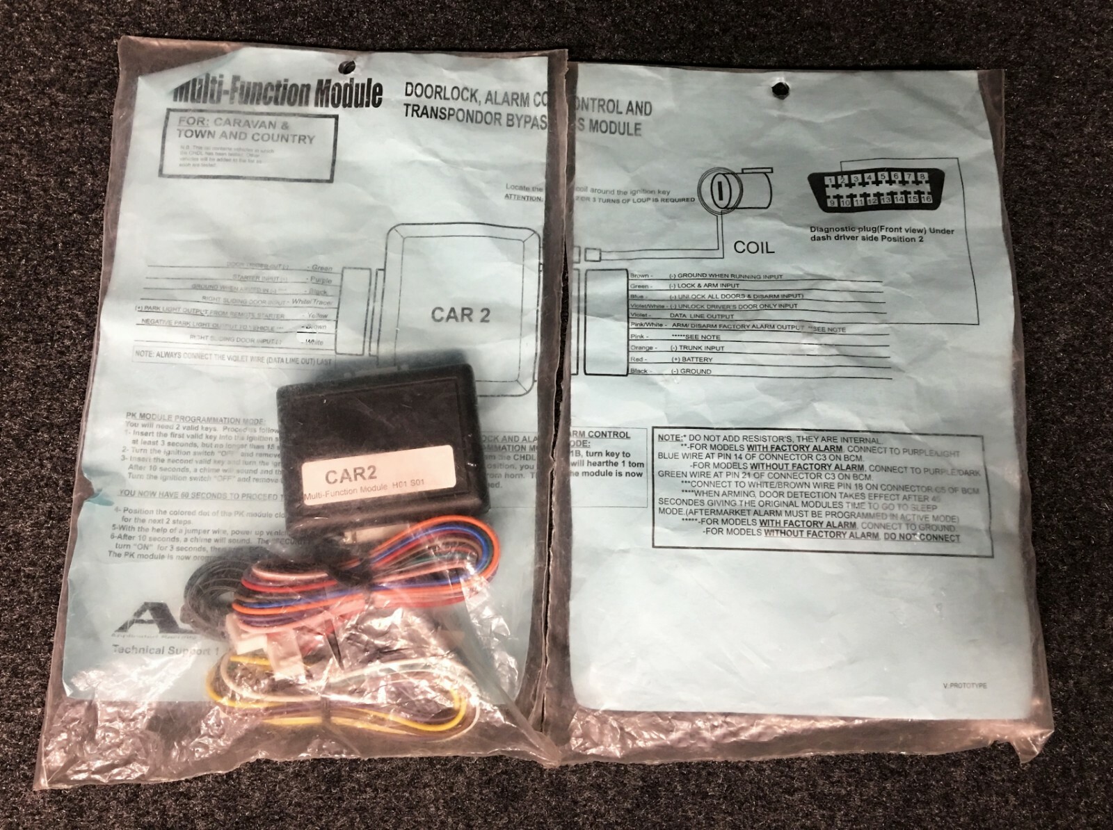AST CAR2 MULTI FUNCTION MODULE DOORLOCK, ALARM CONTROL AND TRANSPONDER BYPASS