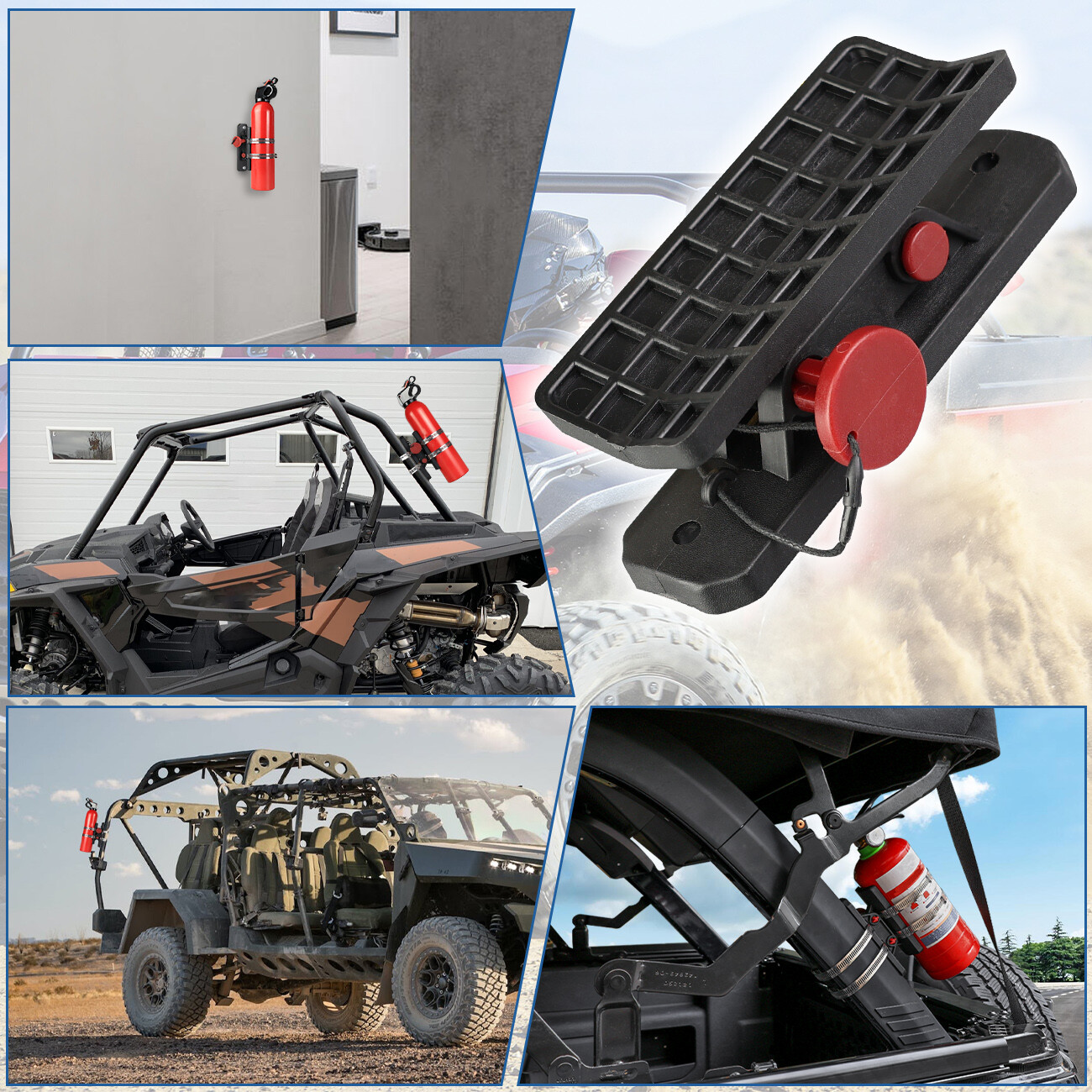 Car Fire Extinguisher Holder Mount Bracket Adjustable Fit For UTV Wranglers RZR