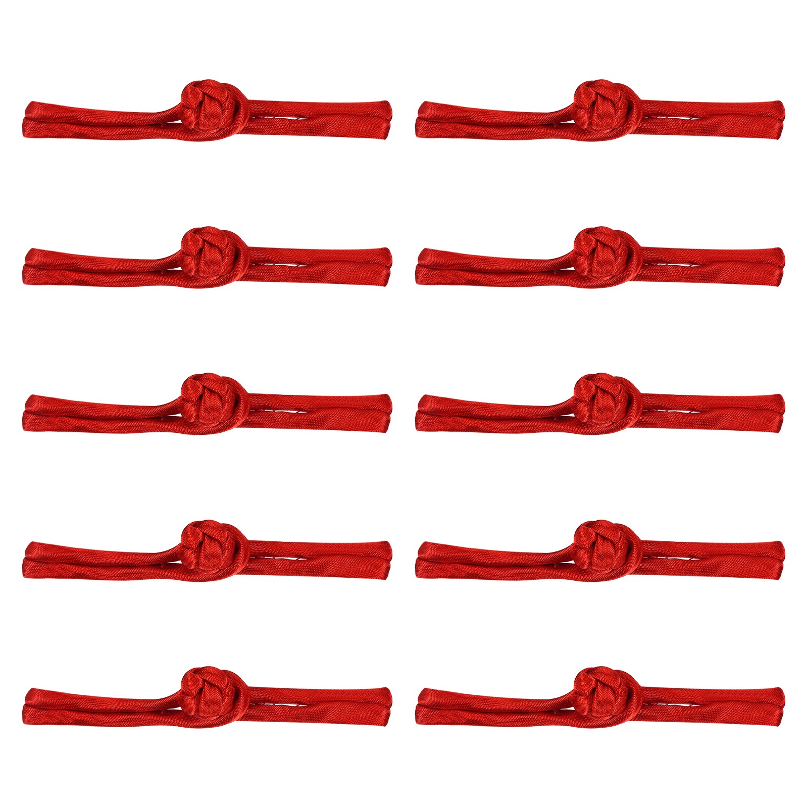 10 Pairs Chinese Knots Frog Buttons Closure Red Buttons Fasteners 3.54x0.47"
