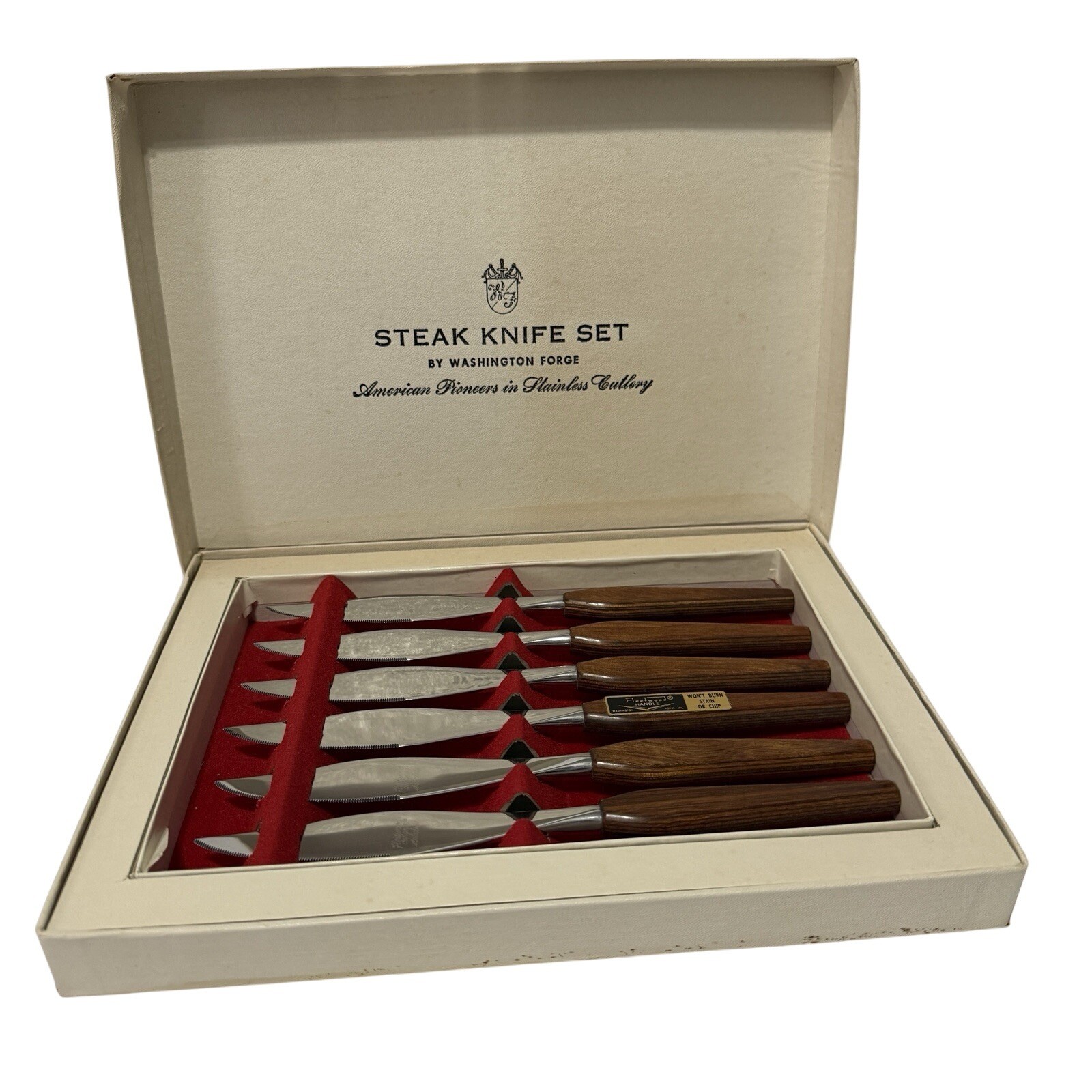 Washington Forge Stainless Steel Butter Knife Set Wood Handles (Set of 6)