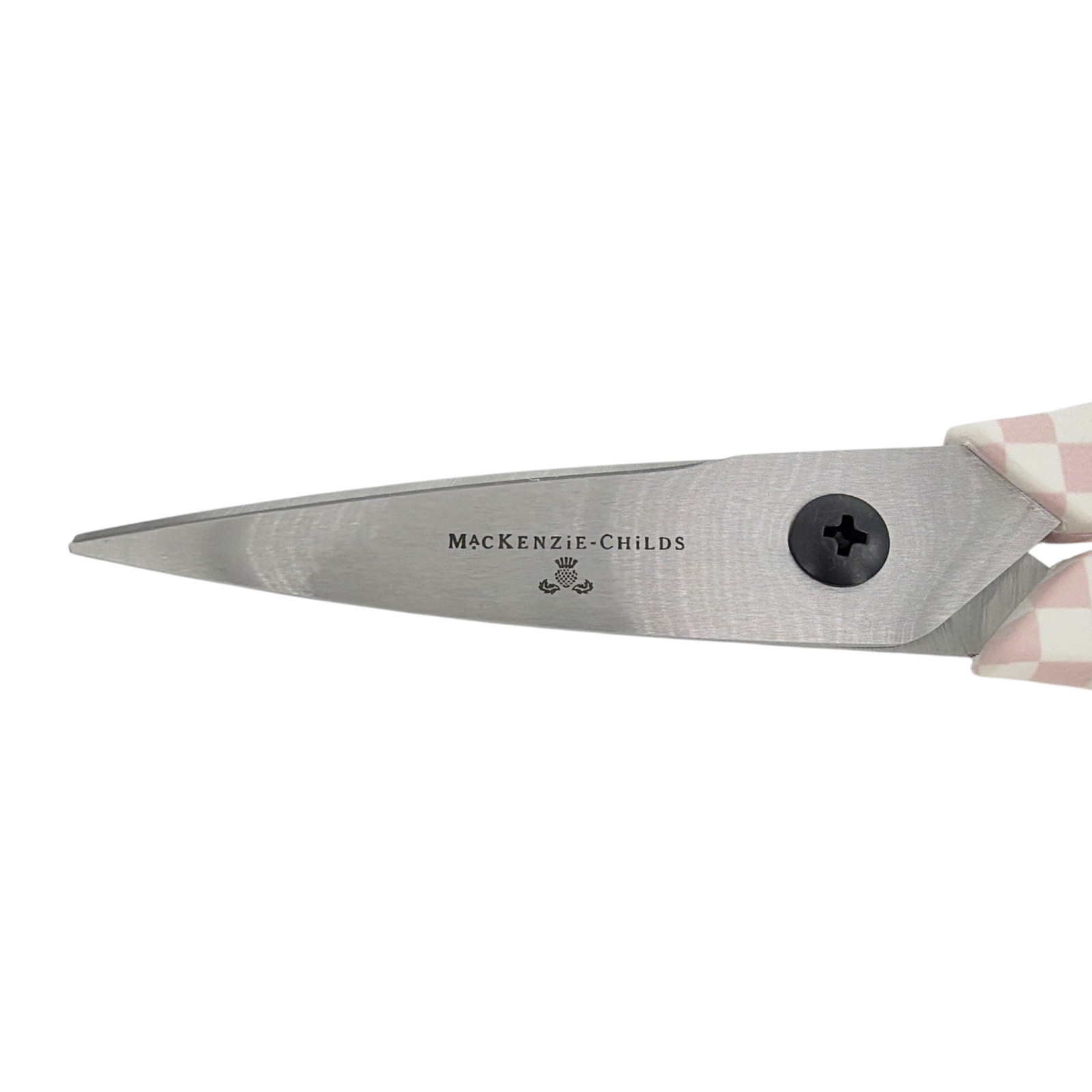 MACKENZIE-CHILDS Check Kitchen Shears in Pink & White Check