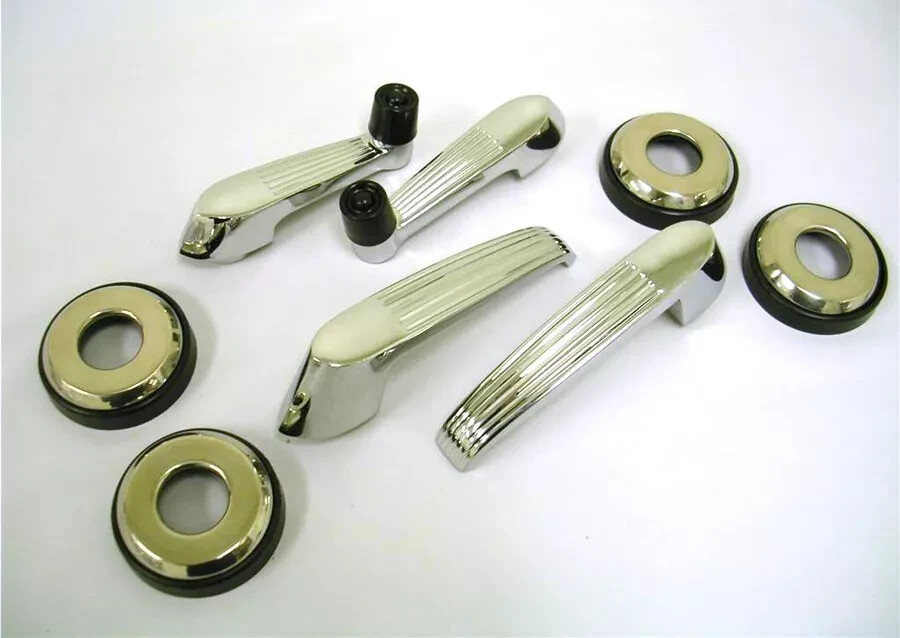 1953 1954 1955 Ford Pickup Truck Inside Door Handle Window Crank Escutcheon Set