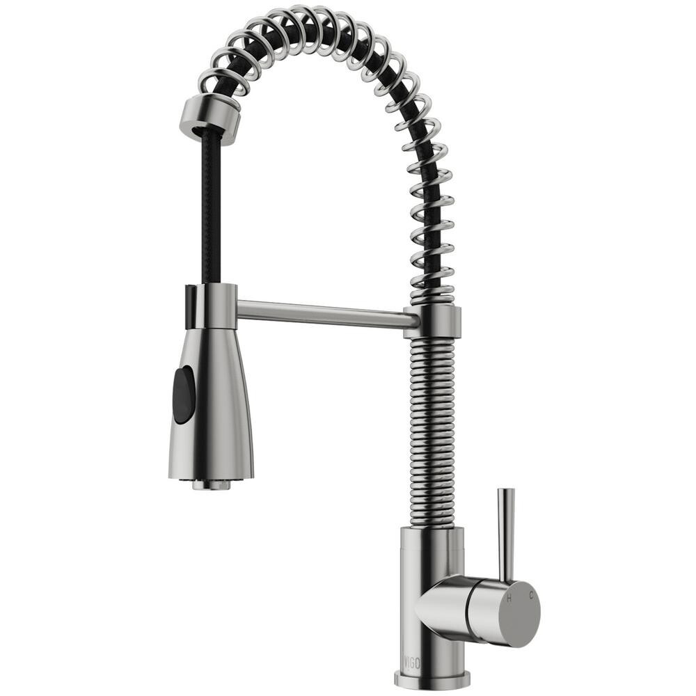 ​VIGO VG02003ST Brant Pull-Down Sprayer Kitchen Faucet in Stainless Steel