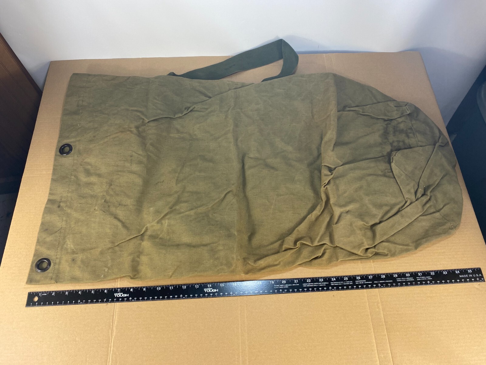 Vintage 40s 50s Army Military Stencil Canvas Duffle Bag Tote WWII Vietnam  US