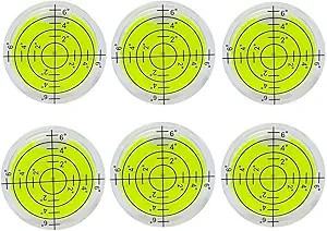 6Pcs Small Circular Bubble Spirit Level Double Sided Adhesive RV Color: Sticky