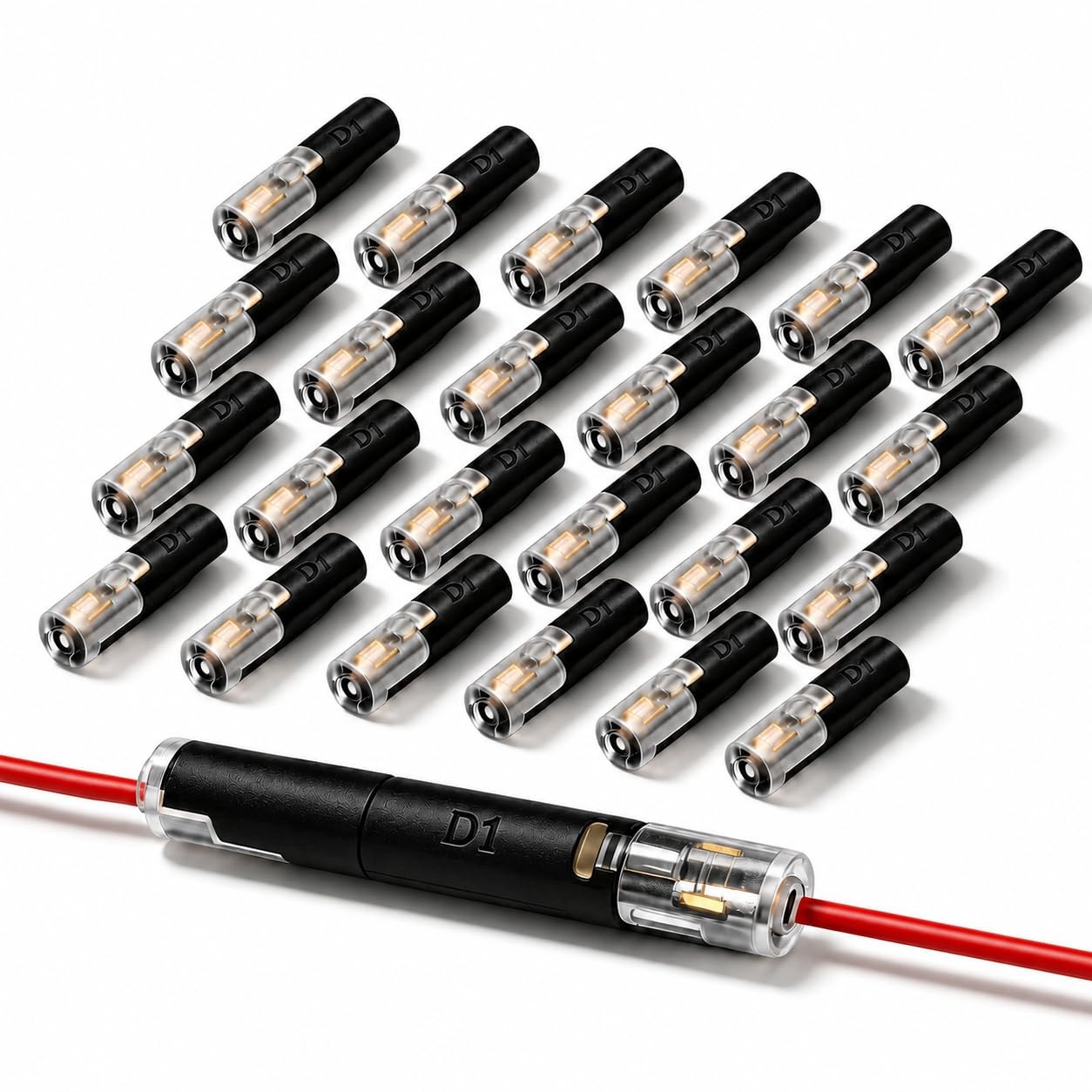 40Pcs Single Wire Connectors, Low Voltage 1 Pin Wire Plug-in Connectors, Deta...