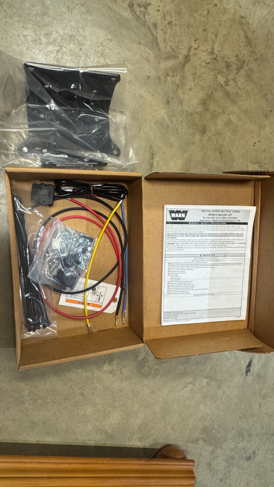 Yamaha, B16F28M0V000, 93480 Winch Mounting Kit WARN