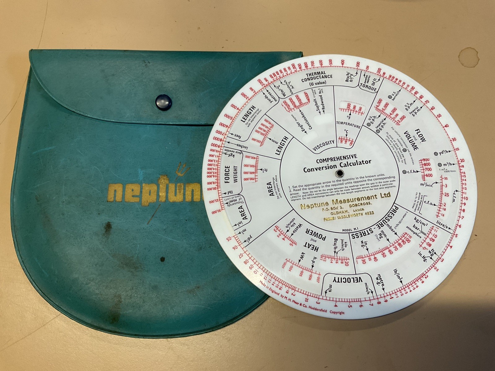 Vintage Neptune Measurement Comprehensive Conversion Calculator