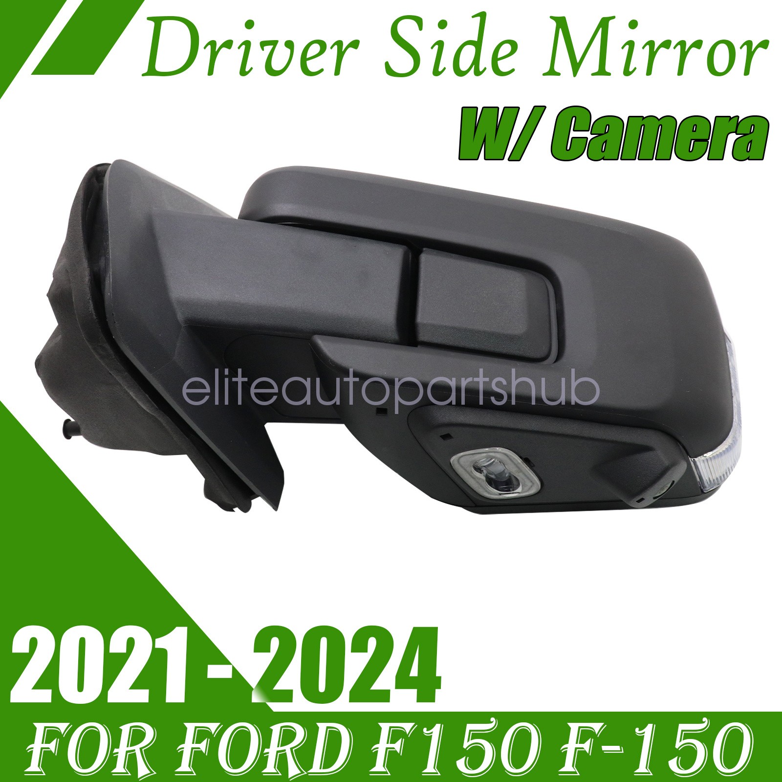 For 2021-2024 Ford F150 F-150 Left Driver Side Turn Signal Door Mirror w/ Camera