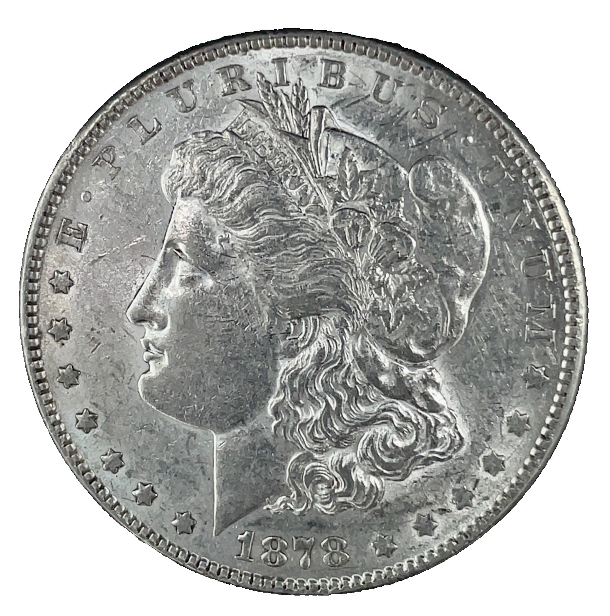 1878 7TF Reverse of 78 Morgan Dollar 90% Silver $1 US Coin # 2619