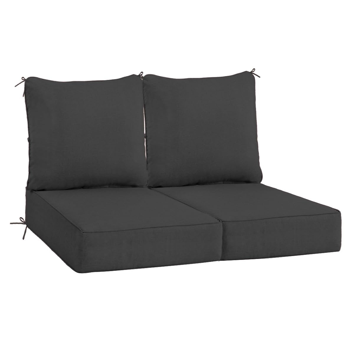 Olefin Deep Seat Cushion Set of 2, Patio Chair Cushion and Pillow, Water-Resi...